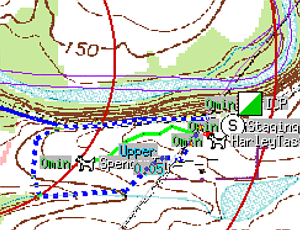 Screenshot of the APRS GIS application XASTIR showing a simulated SAR operation with locations and tracks of task teams 